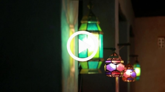 Lanterns hanging on the wall