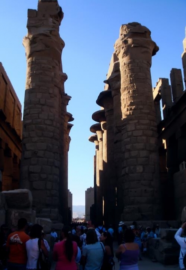 Ancient ruins in the temple of Karnak. Luxor, Egypt