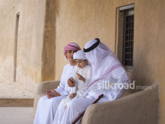 Kids spending time with grandfather|-