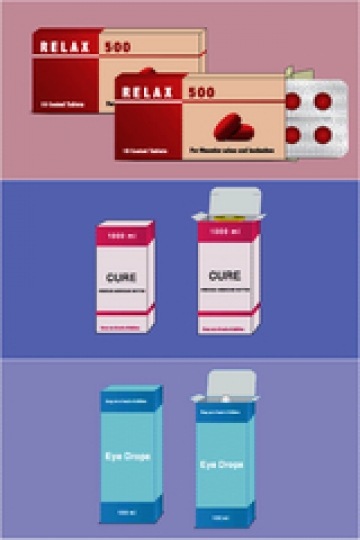 medicine packaging box with eye drops bottle