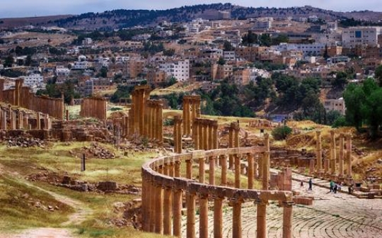 oval plaza at jerash ruins,Jordan