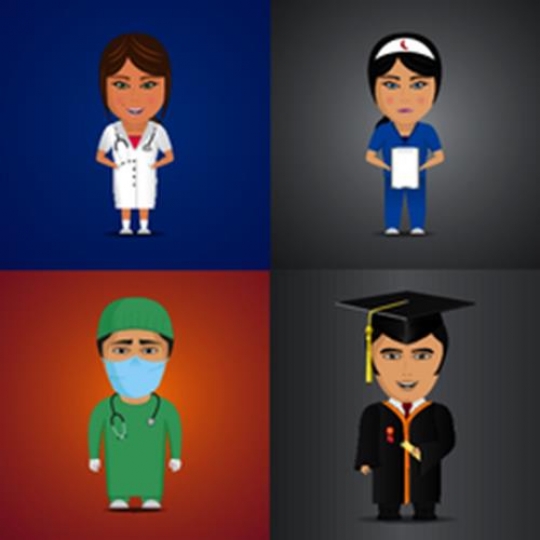 doctor, nurse,surgeon and graduate student