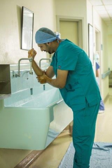 A Surgeon getting ready for Operation 