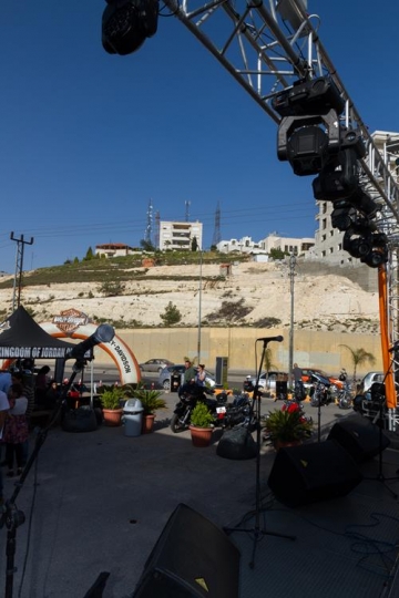 camera on crane at harley-davidson anniversary in amman,jordan