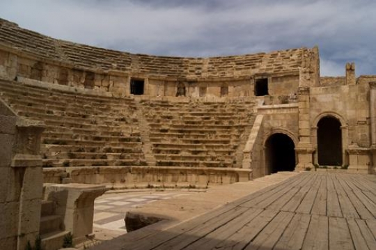 north theater in ancient city of jerash,jordan
