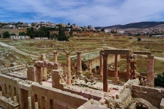 north theater in ancient city of jerash,jordan
