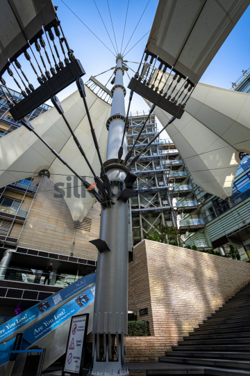 Scenic Landscape of Al Abdali Boulevard with Rotana Tower and Fountain