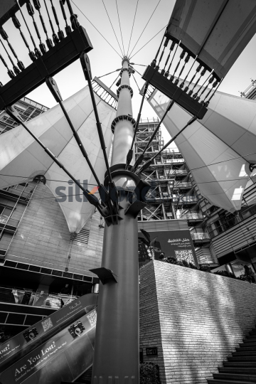 Scenic Landscape of Al Abdali Boulevard with Rotana Tower and Fountain