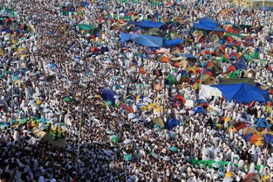 Crowds of pilgrims