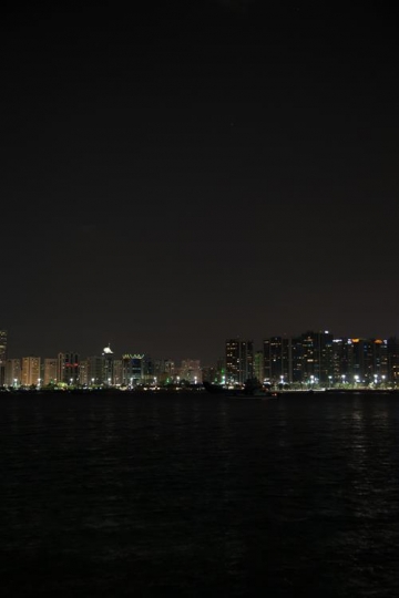 night view of skyscrapers