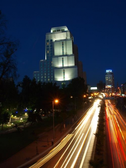 night view of a modern tall building in damascus city
