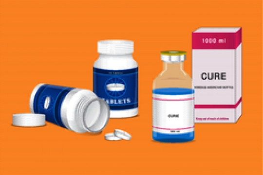 medical bottle with ampoules