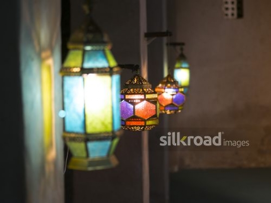 Beautiful lanterns on the wall|-