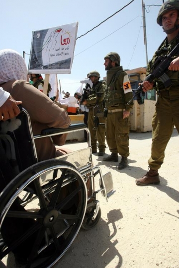 Woman in wheelchair