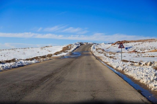 snow melting off the ground