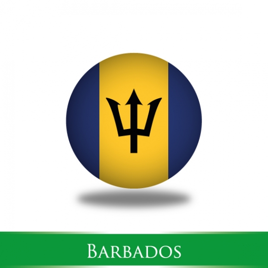 Barbados flag logo isolated on white background