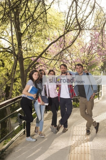 University students taking a photo together|