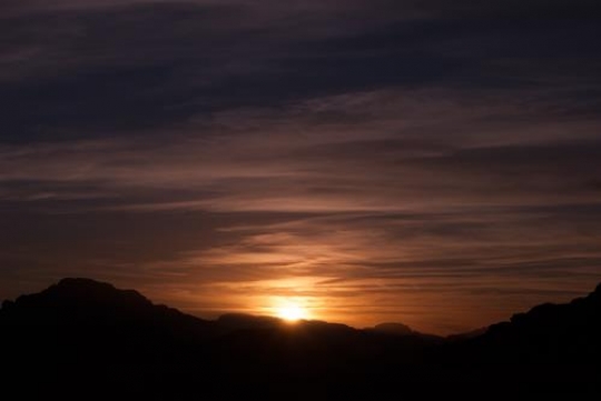 sunset in wadi rum,Jordan