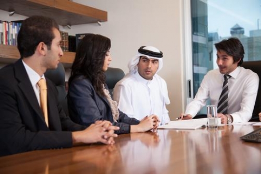 group of businesspeople having a meeting