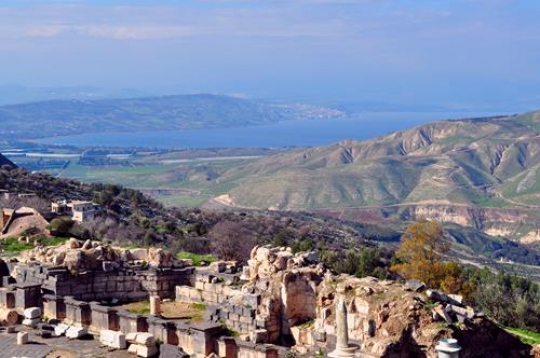 Tabarya Lake Viewed from Um Qais Jordan
