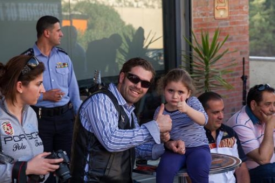 happy man and little girl thumbs up