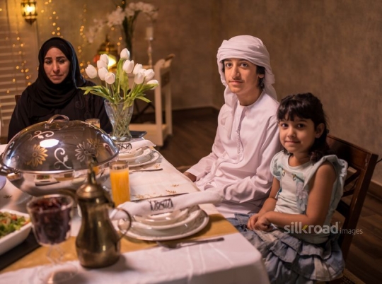Family around iftar|-