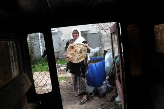 Woman holding bread
