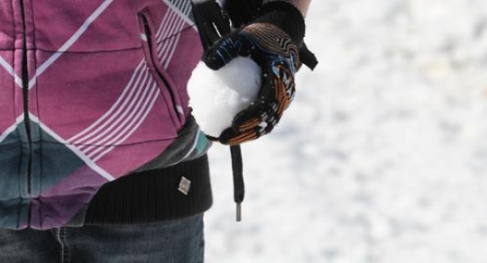 Playing in snow
